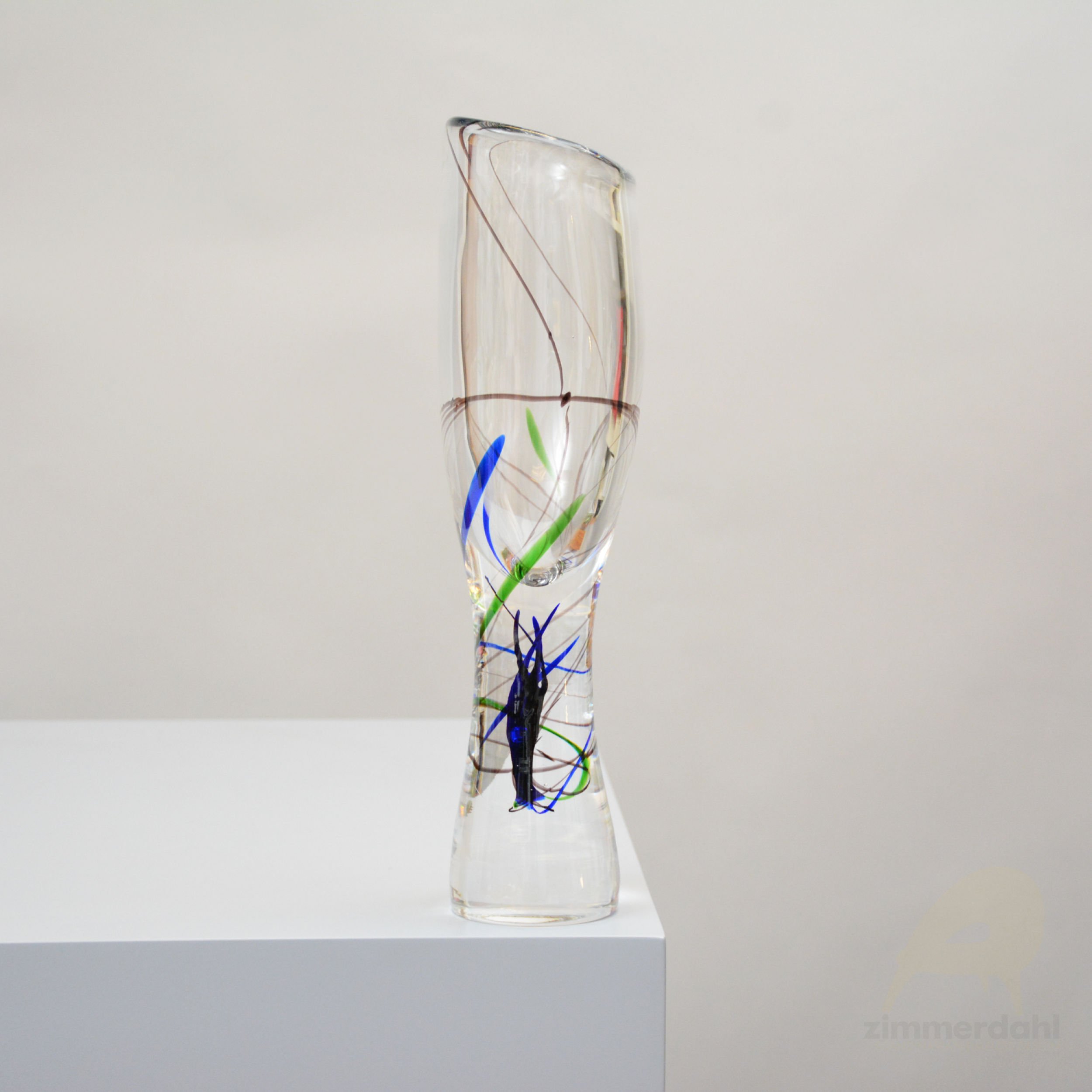 Abstracta Glass Vase by Vicke Lindstrand for Kosta, Sweden